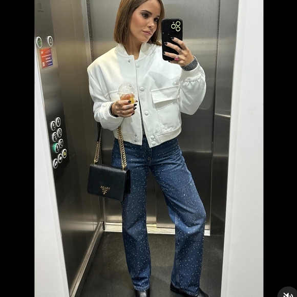 Zara Jewel BEADED JEANS  HIGH WAIST Blue - Picture 5 of 16